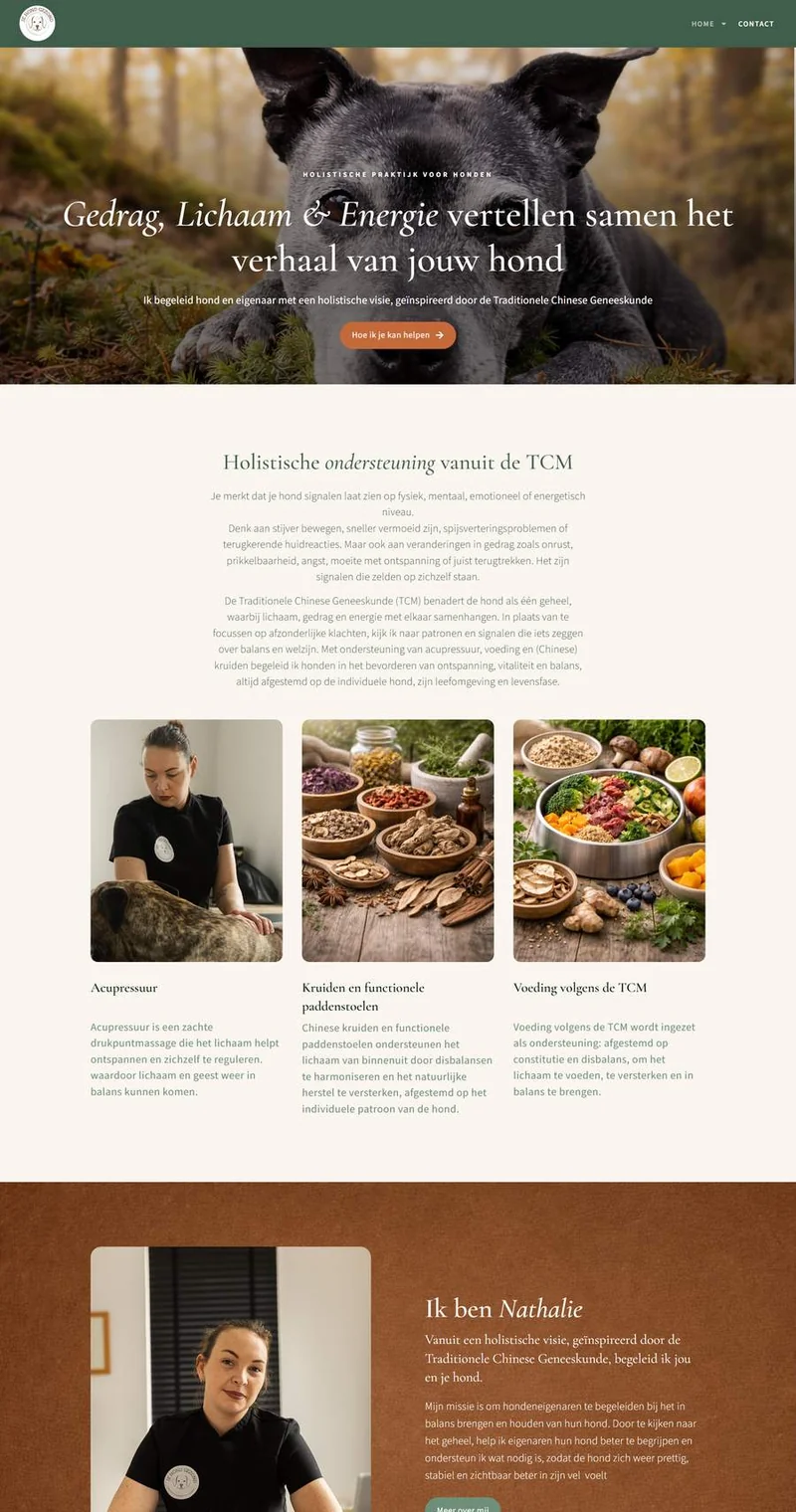 De website van Je Hond Gezond