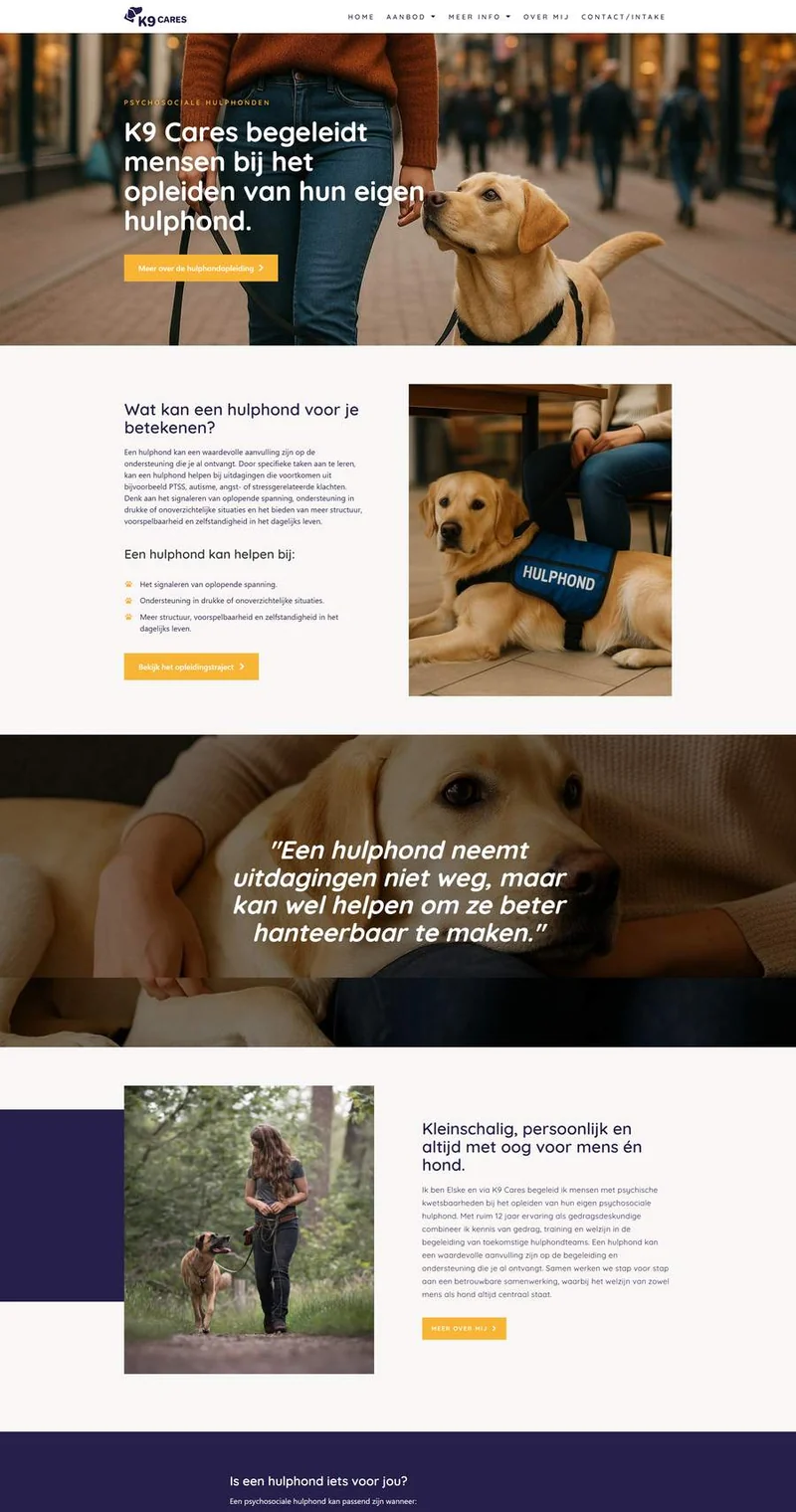 De website van K9 Cares