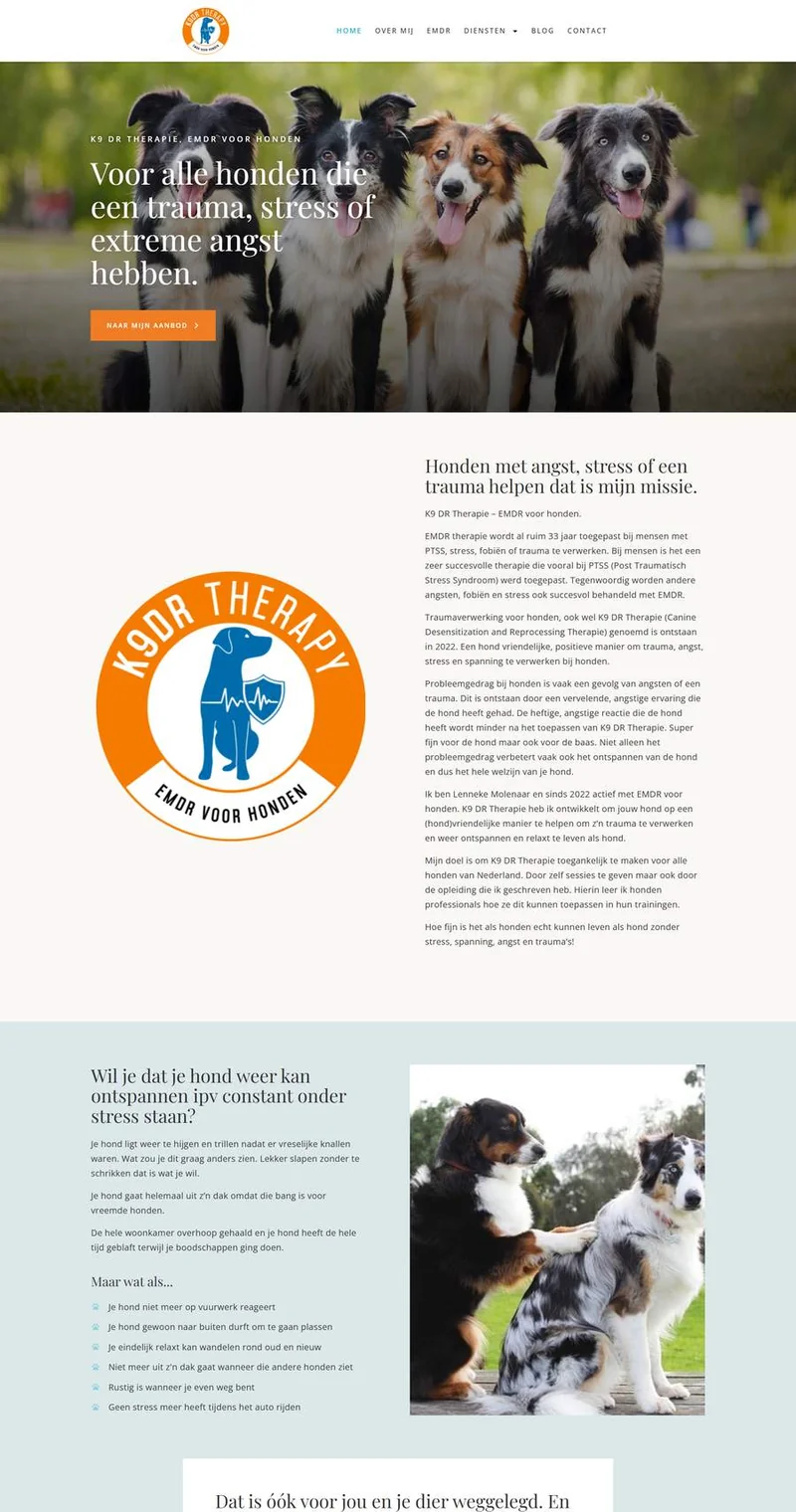 De website van K9DR Therapy