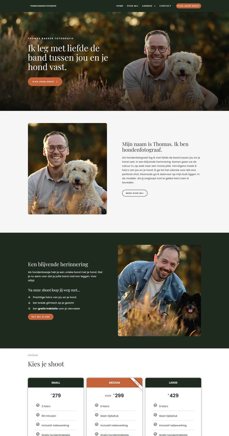 De website van Thomas Bakker Fotografie