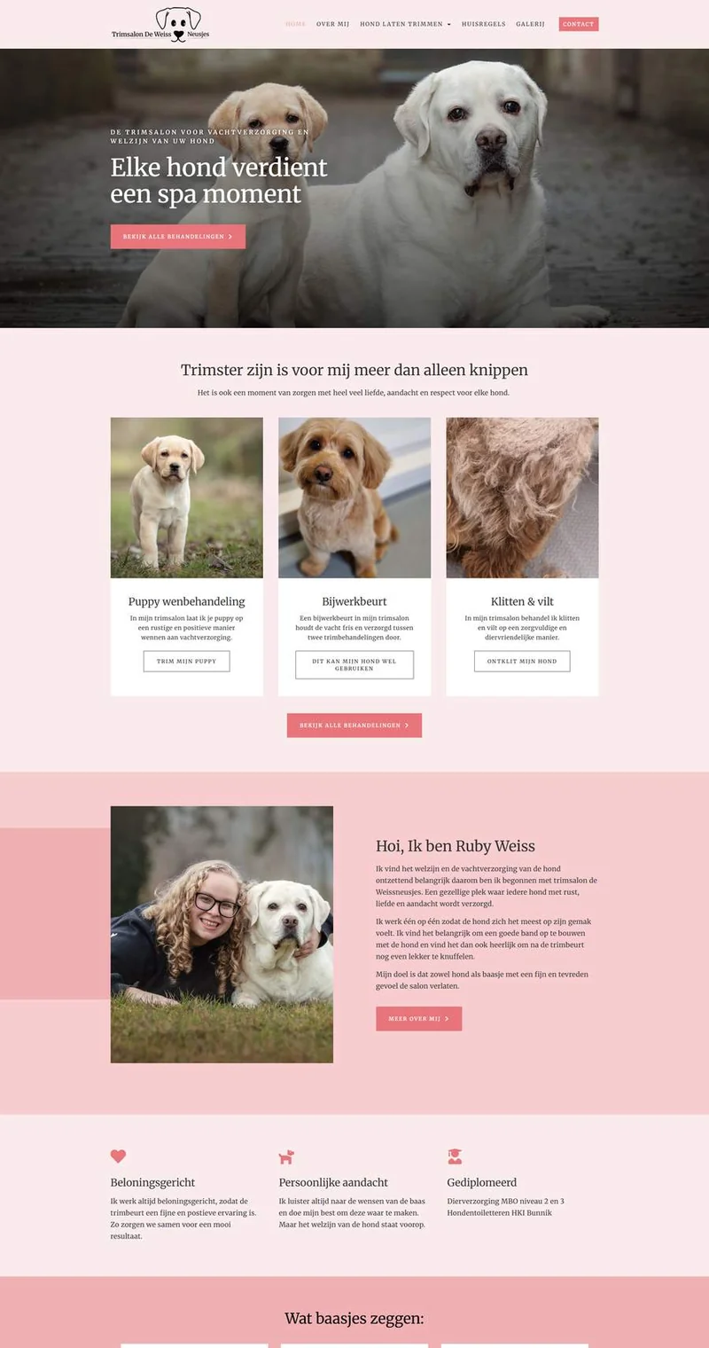 De website van Trimsalon De Weissneusjes