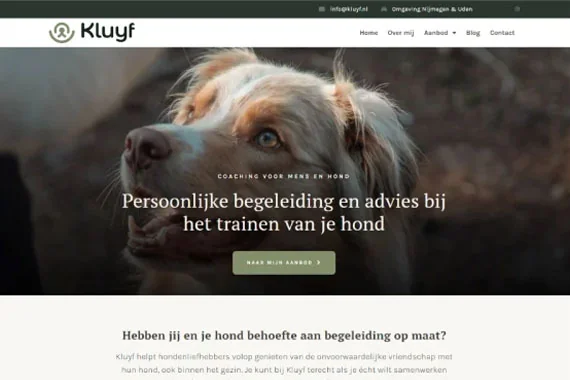 Website van Kluyf, gemaakt met de templates van Digitale Pootjes