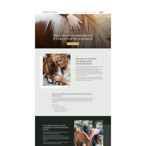WordPress Elementor website template voor dierprofessionals 'Majestic Manes'